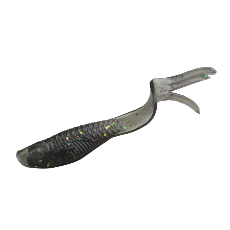 Wholesale 0.55g 3.8cm Fishing Soft Plastic Lures Fish Type Bait Split Tail Grub Worm