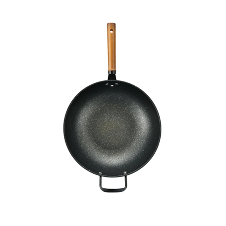 Hot Selling Cheap Custom Non Stick Chinese Induction Cooker 30cm Iron Wok Pan