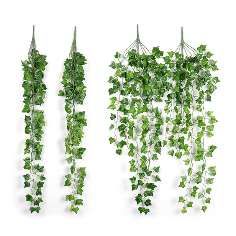 Plastic Green Sweetpotato Leaves Wholesale Wall Hanging Plant Ivy Vine Greenery Garland Party Decor