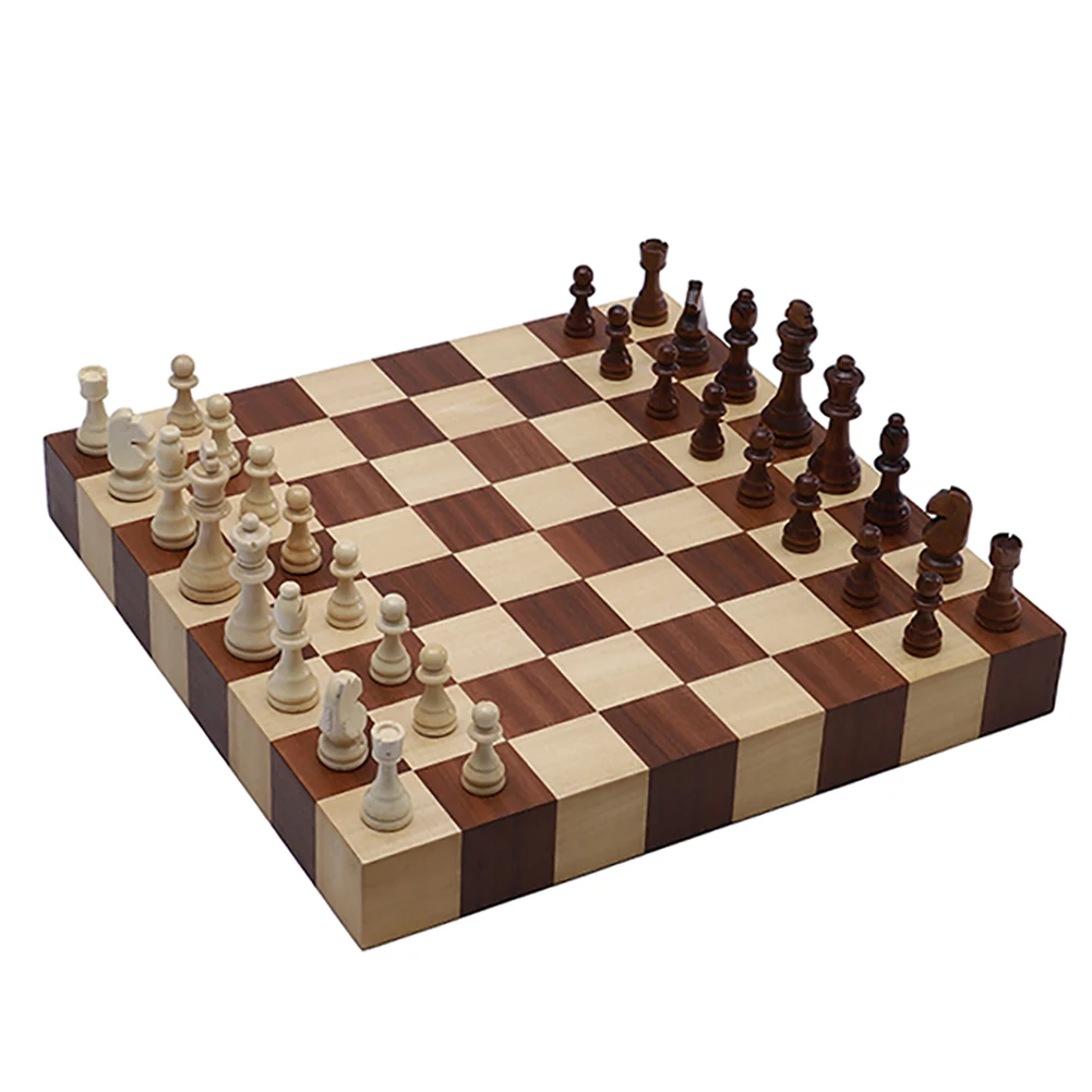 Wooden NON-magnetic felted chess game set, wooden chess, wooden chess set board game interior storage chess pieces