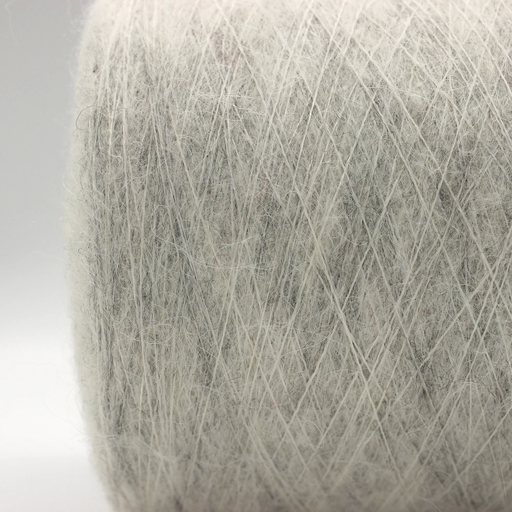 Eco-Friendly Recycled Melange Sewing Knitting Yarn Napped Light Gray 42% NYLON 23% ACRYLIC 19% ALPACA 12% WOOL 4% Blended Yarn