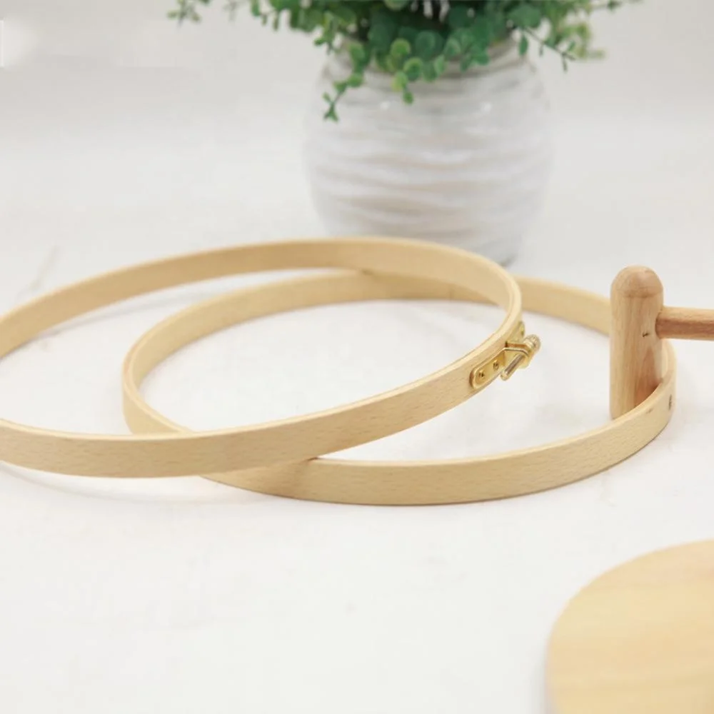 Wholesales Adjustable Embroidery Frame Diy Art Wooden Embroidery Hoop Stand For Beginners