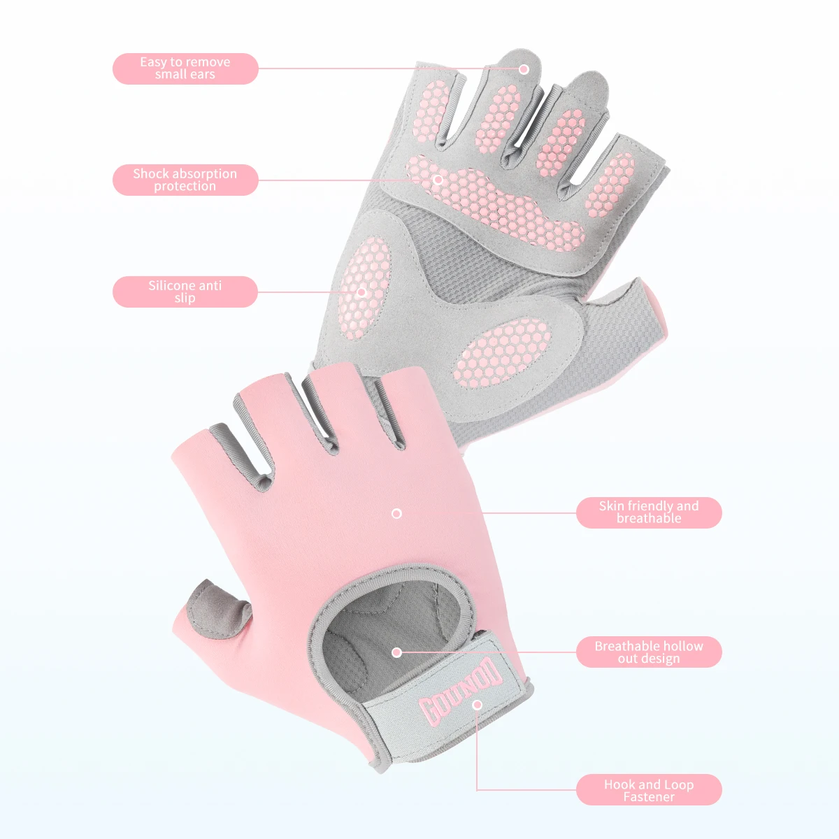 Half Finger Sports Gloves Silicone Non-slip And Thick Palm Pads For Women Fitness Equipment Exercise Gloves