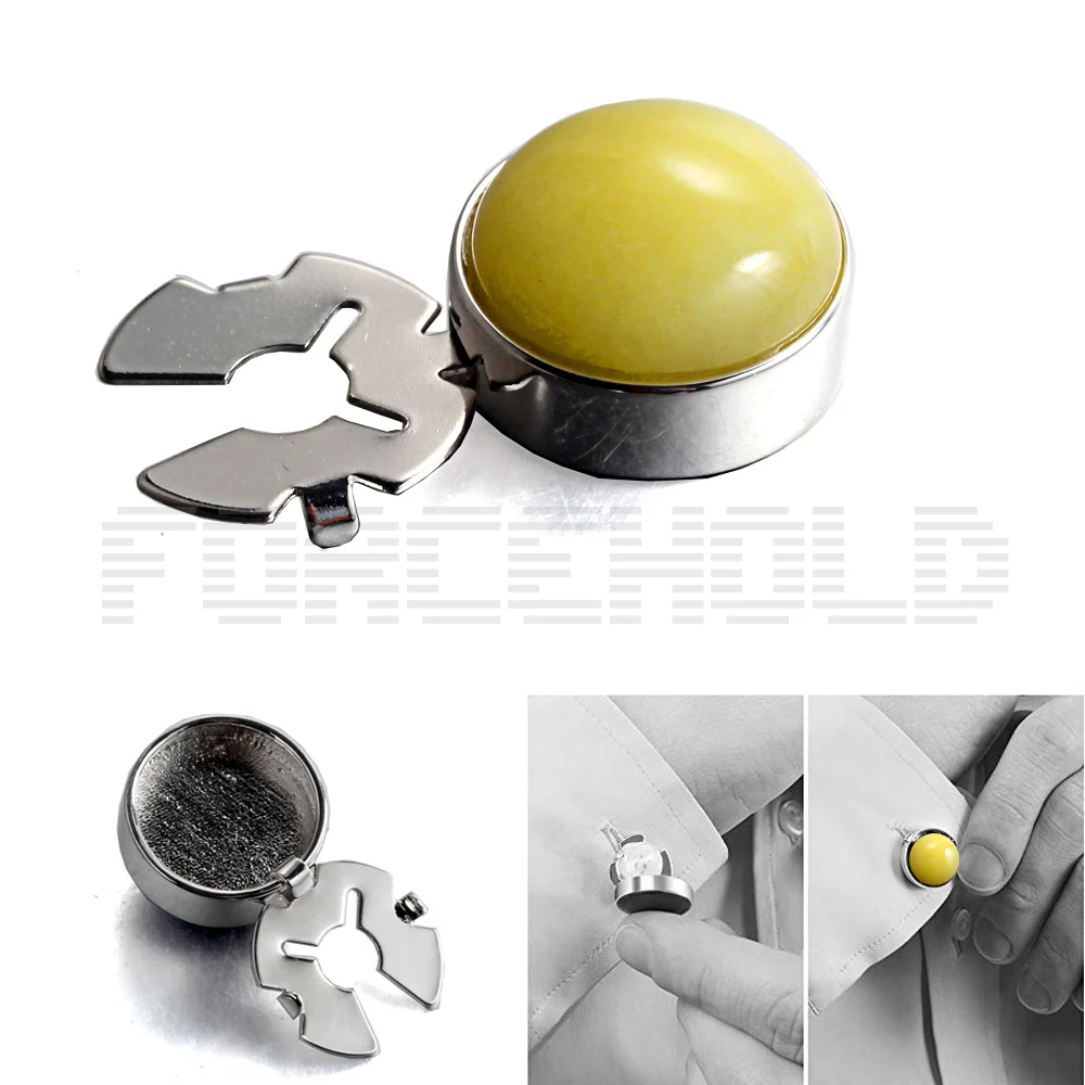 CUSTOM Fancy Kurta For Men Fancy LadiesPrecious Lemon Egg Yellow Stone Button Covers Round Brass 17.5MM for shirts