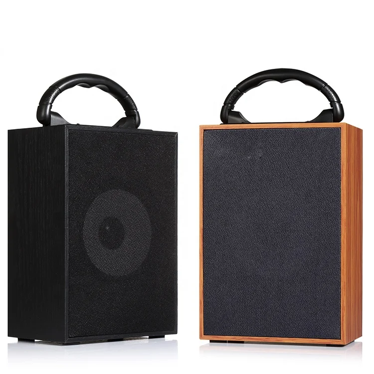 
Wooden Style Material Outdoor Sound Speaker Big Sound Loudspeaker with Lifting Yoke 