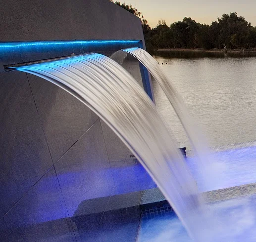 Artificial stainless steel indoor rock waterfalls for home decoration