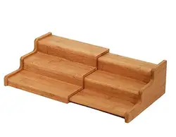 Hot Sale Unique Design Kitchen Classics 3-Tier Expandable Bamboo Spice Rack Step Shelf Cabinet Organizer