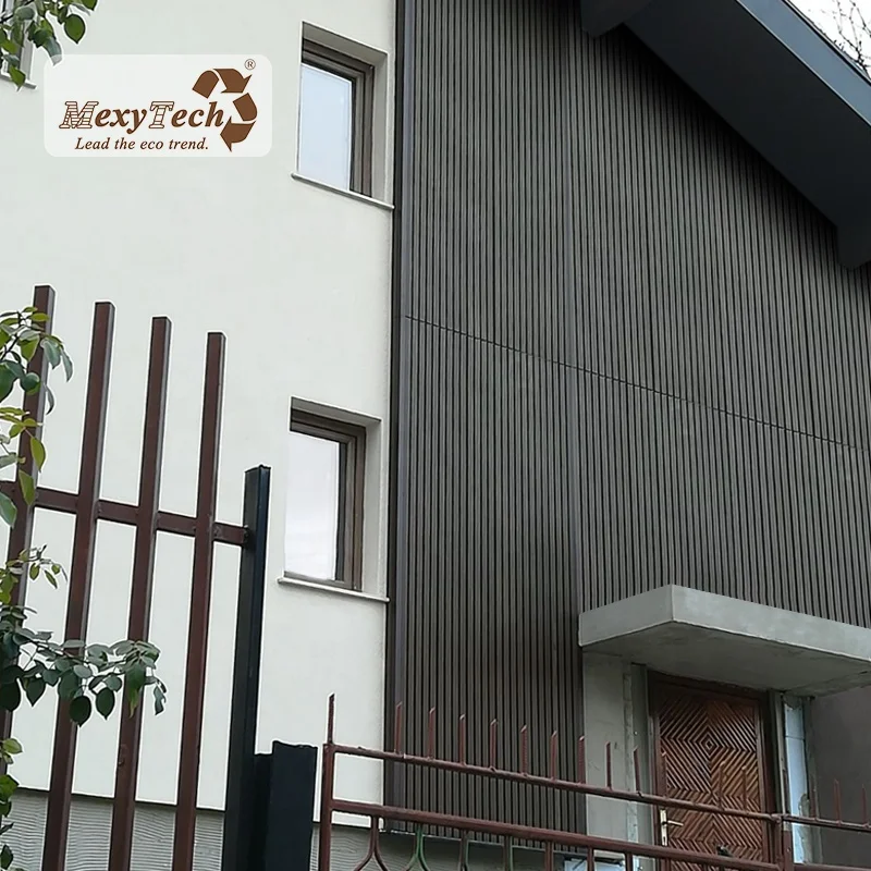 fluted design Exterior WPC wall panel facade Outdoor co-extrusion aluminum composite wall cladding