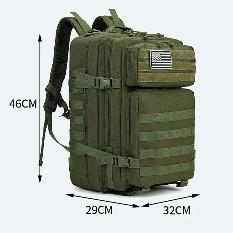 Custom multicolor camouflage outdoor mountain range 45L 900D polyester Oxford HOOk & LOOP medic tactical backpack