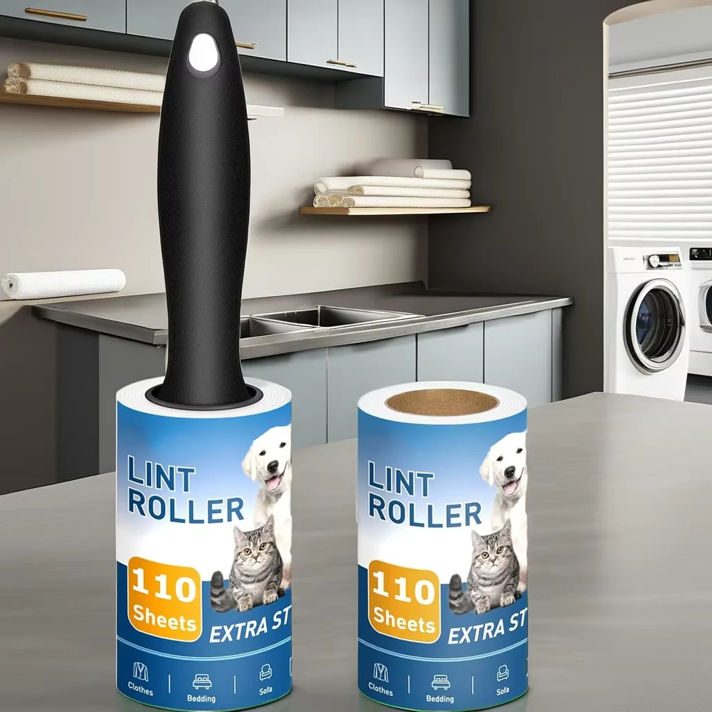 Extra Sticky Pet Hair Remover Lint Brush for Dog and Cat Hair Removal Manual Plastic Roller Home Cleaning and Dust Wiping