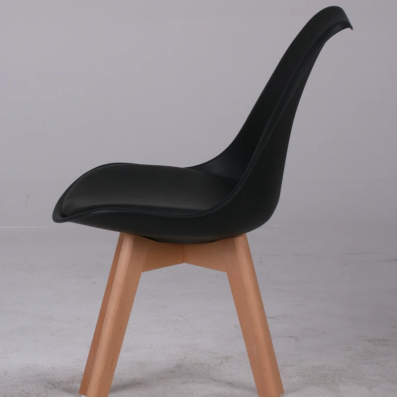 
High Quality new design modern hotel Furniture plastic chairs dining with wooden legs 
