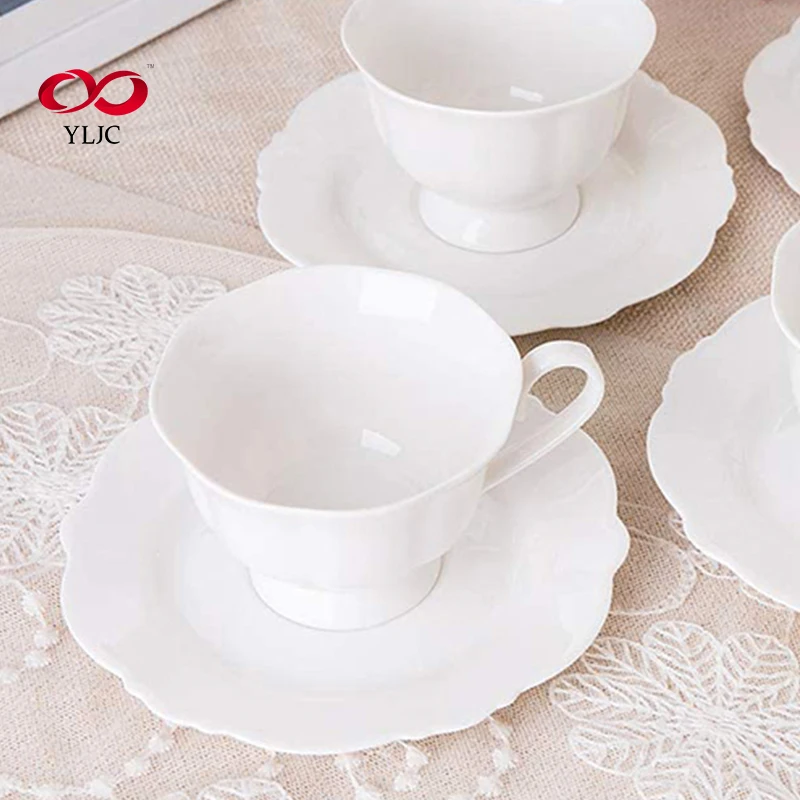 Wholesale Promotional Gift Item Ceramic Bulk Custom Decal Printing Floral Fine Bone China Coffee Cup And Saucer Tea Set