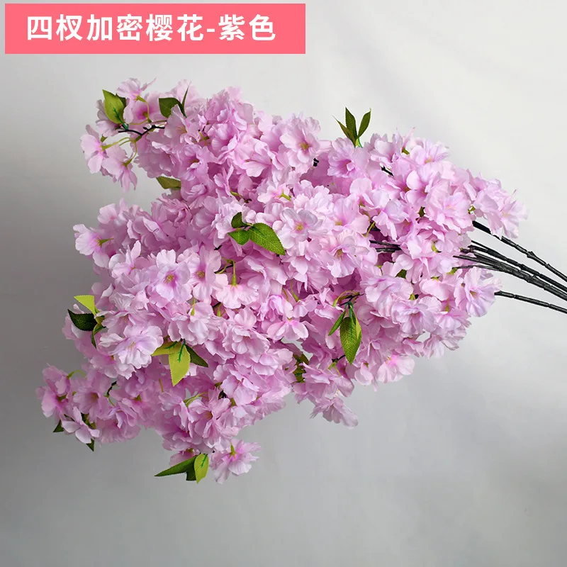 Wholesale Long Oriental Cherry White Pink Sakura Flower Silk Artificial Cherry Blossom Branches
