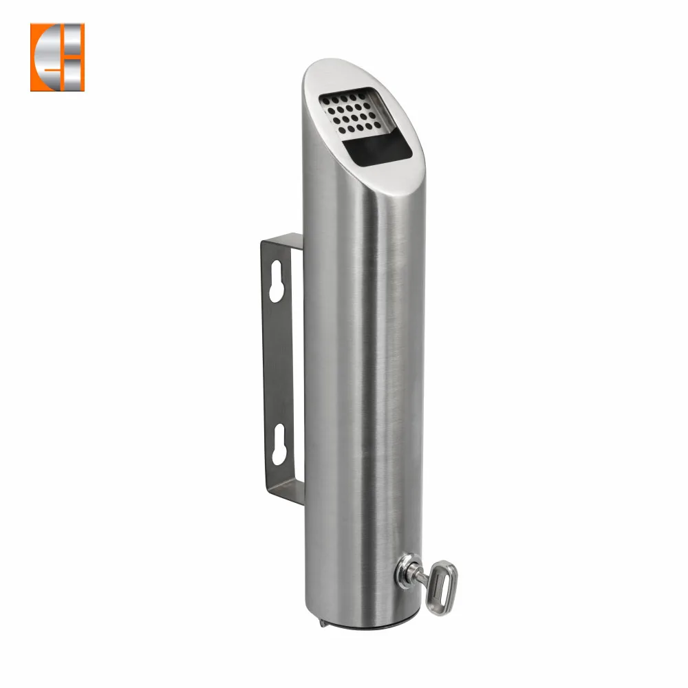 Stainless steel cigarette bin wall mounted ashtray ash disposal outdoor cigarette bin custom OEM ashtray supplier