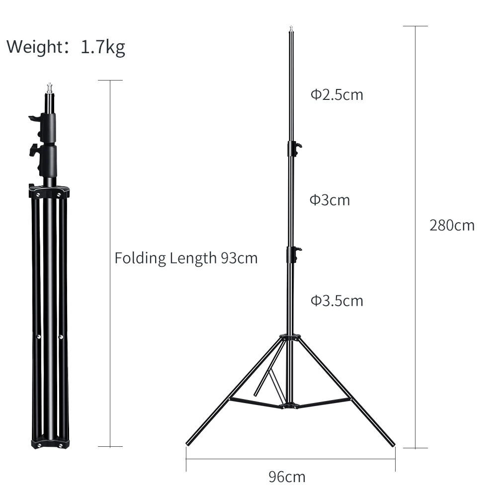 Godox 2.8M 1/4 Screw Heavy Duty Light Stand Tripod with for Photo Studio Softbox Video Flash Umbrellas Reflector Lighting