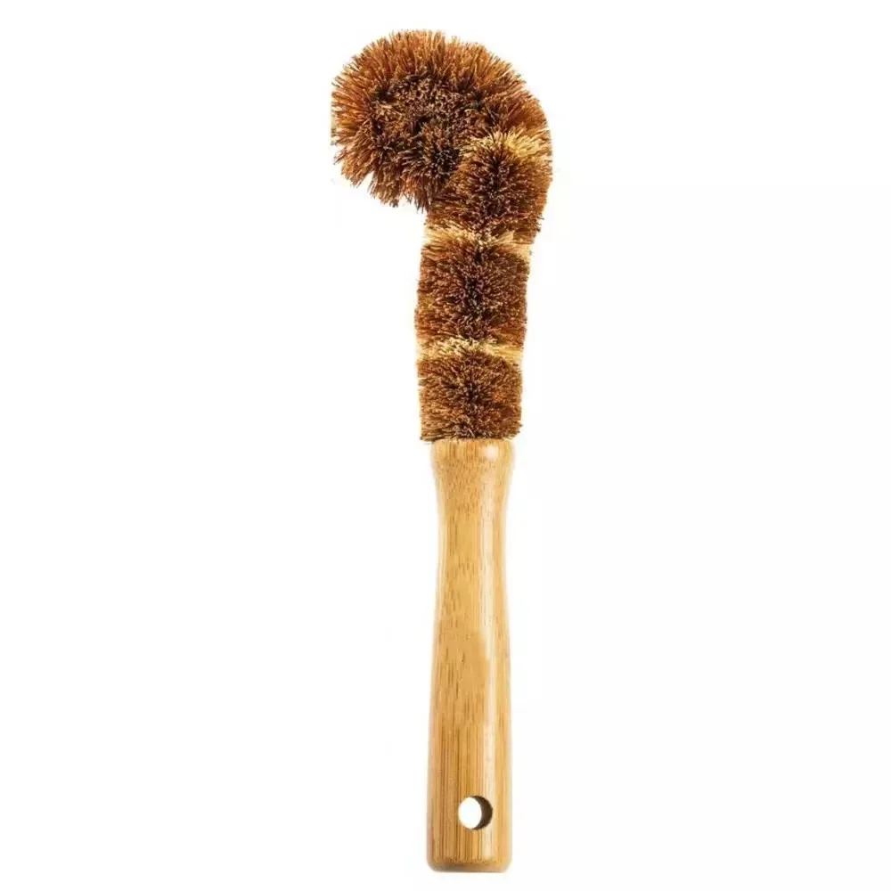 100% Biodegradable Zero Waste Natural Vegan Eco Friendly Palm Wooden Wood Bamboo Pot Bottle Kitchen Cleaning Brush