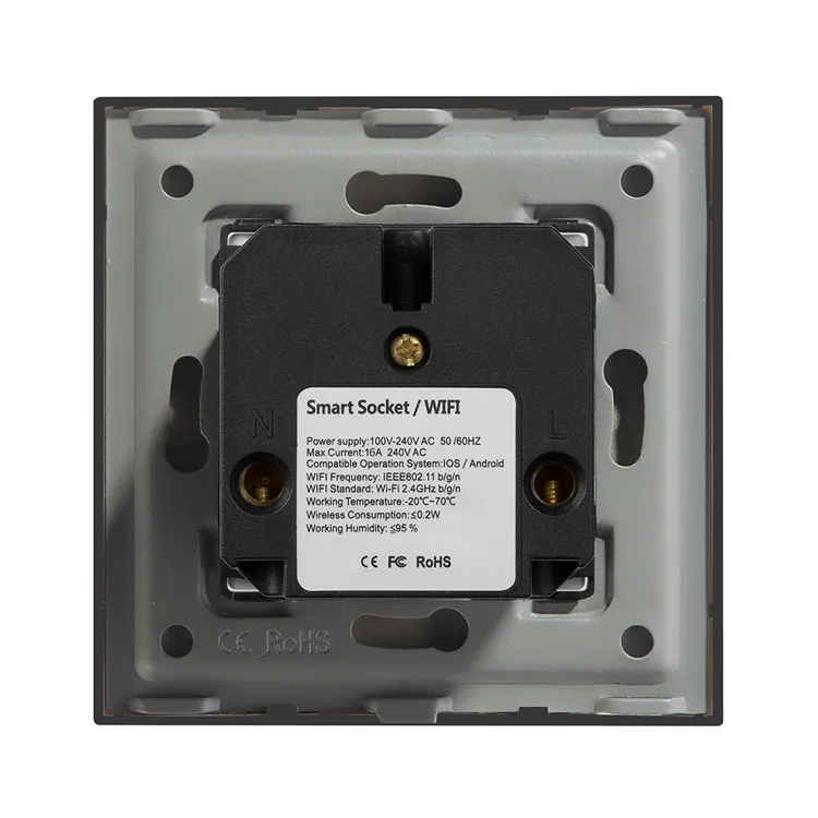 TAWOIA Modern Home Tuya Electronic Smart Wi-Fi Socket 16A French Type Power 2 Pin Smart Socket with Grounding