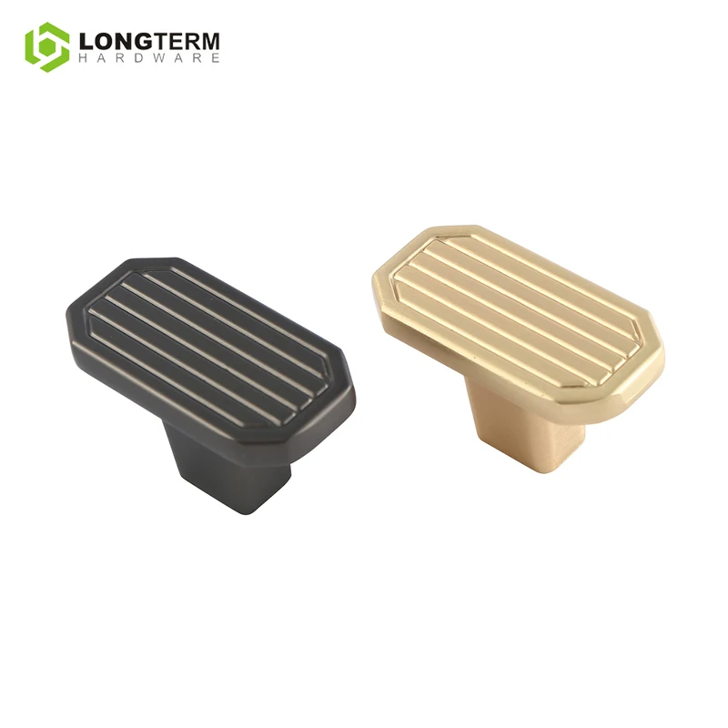 Furniture Hardware Kitchen Cabinet Door Drawers Metal Handles and Knobs Brass Knurled Textured Cabinet Pull Handles