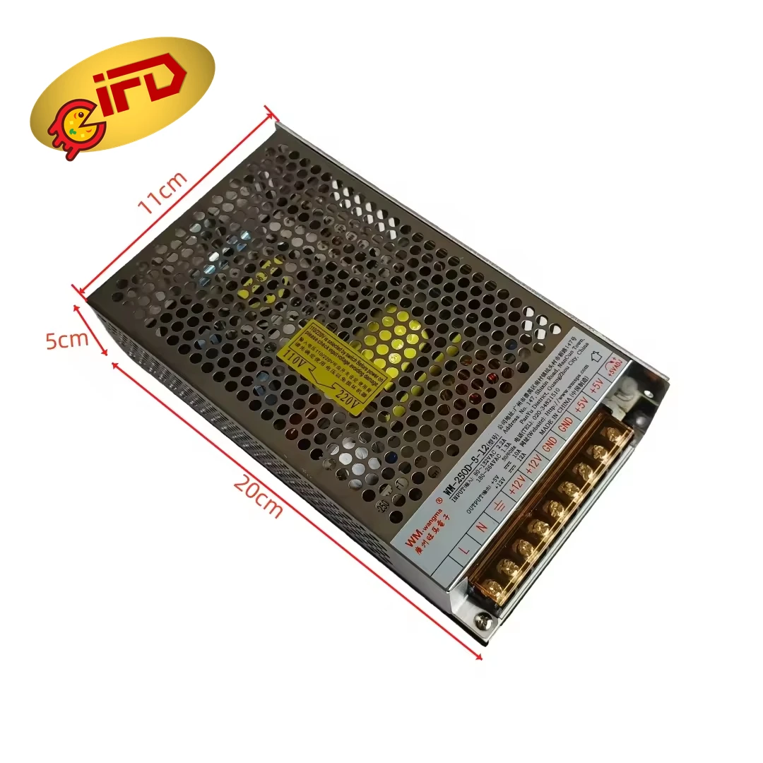 Power Supply WM-250D-5-12 input 90-132VAC 2.2A 180-264VAC 1.3A12V output 12A Switching Power box