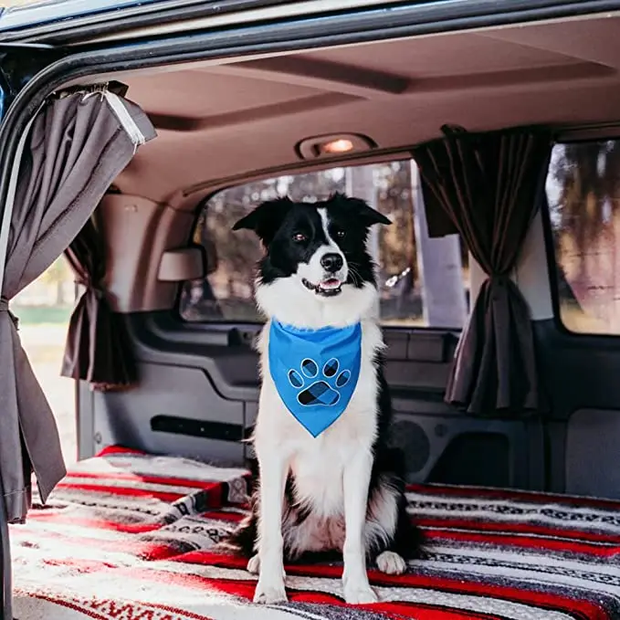 Wholesale Classic Plaid Dog Bandanas OEM Factory Production Double Layer  Printed Polyester Custom Pet Bandana