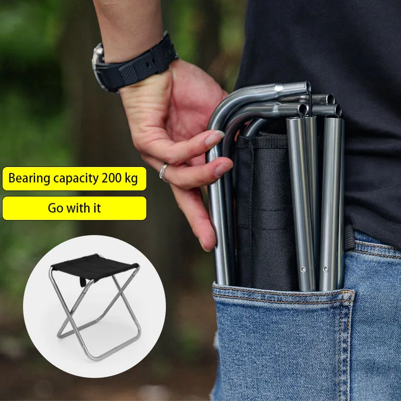 Portable Steel Outdoor Furniture Chair Fordable Portable Picnic Travel Camping Mini Folding Stool For Beach Fishing