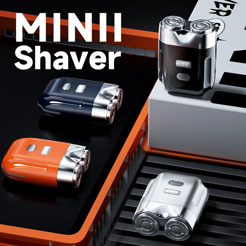 Portable Electric Shaver Washable Electric Razor Rechargeable Shaving Machine for Men Travel Wet Dry Dual Use Mini Beard Razor