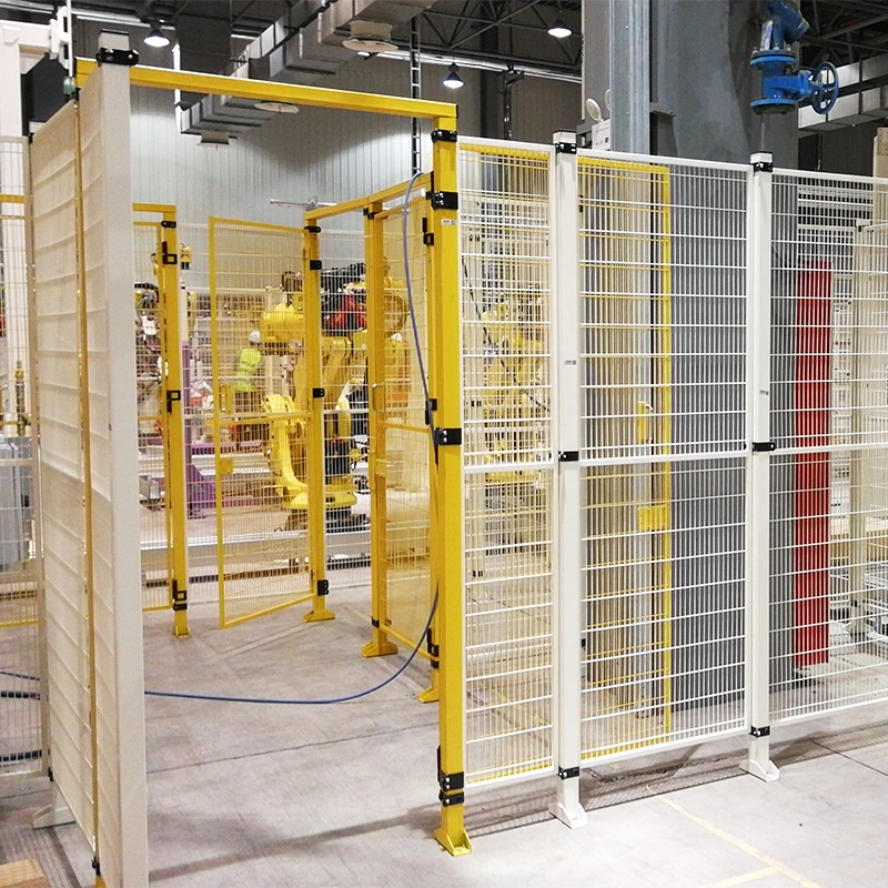 Workshop Production Line Fencing Safety Guarding Metal Post Fence Iron Wire Mesh