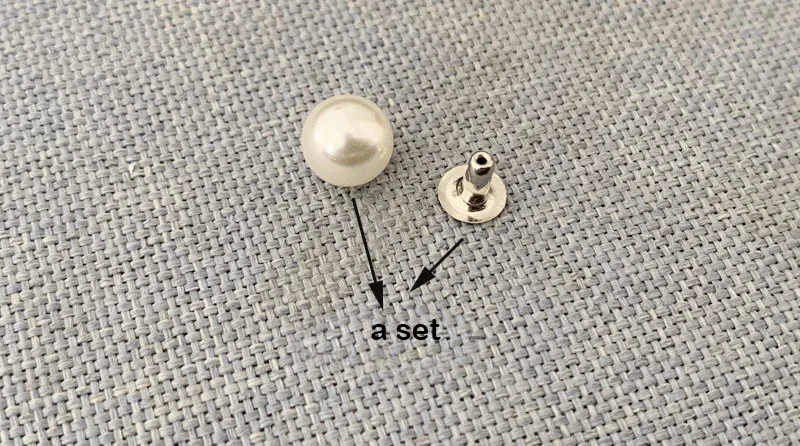 High quality brass nail white plastic bead garment shoe rivets