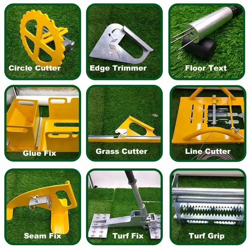 Steel And PP Artificial Grass Installation Tools Glue Fix Circle Cutter Sports Field Turf Install Tools
