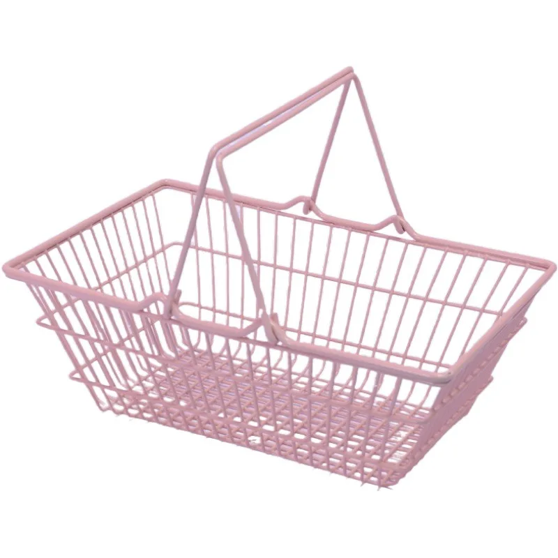 Mini Supermarket Shopping Hand Basket Pink Shopping Basket