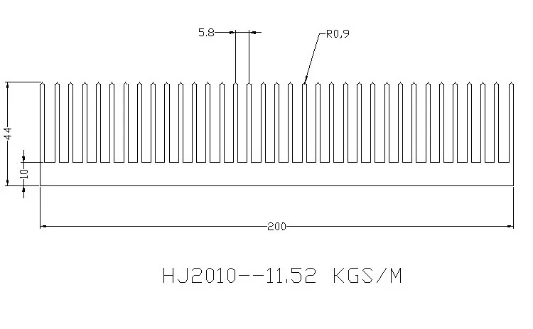 Factory price extruded heatsink square aluminum heat sink plant grow light heatsink 200(W)*44(H)*200(L)mm