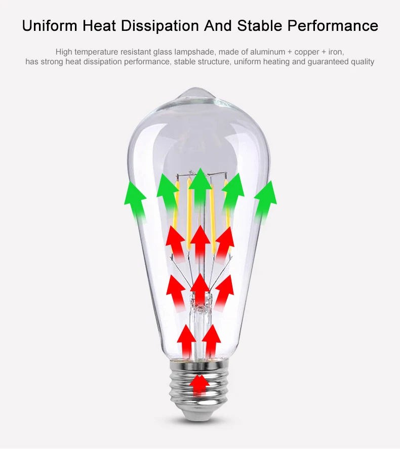 Energy Saving E27 ST64 Led Light Bulb Decorative Lamp 4W 6W 8W 10W