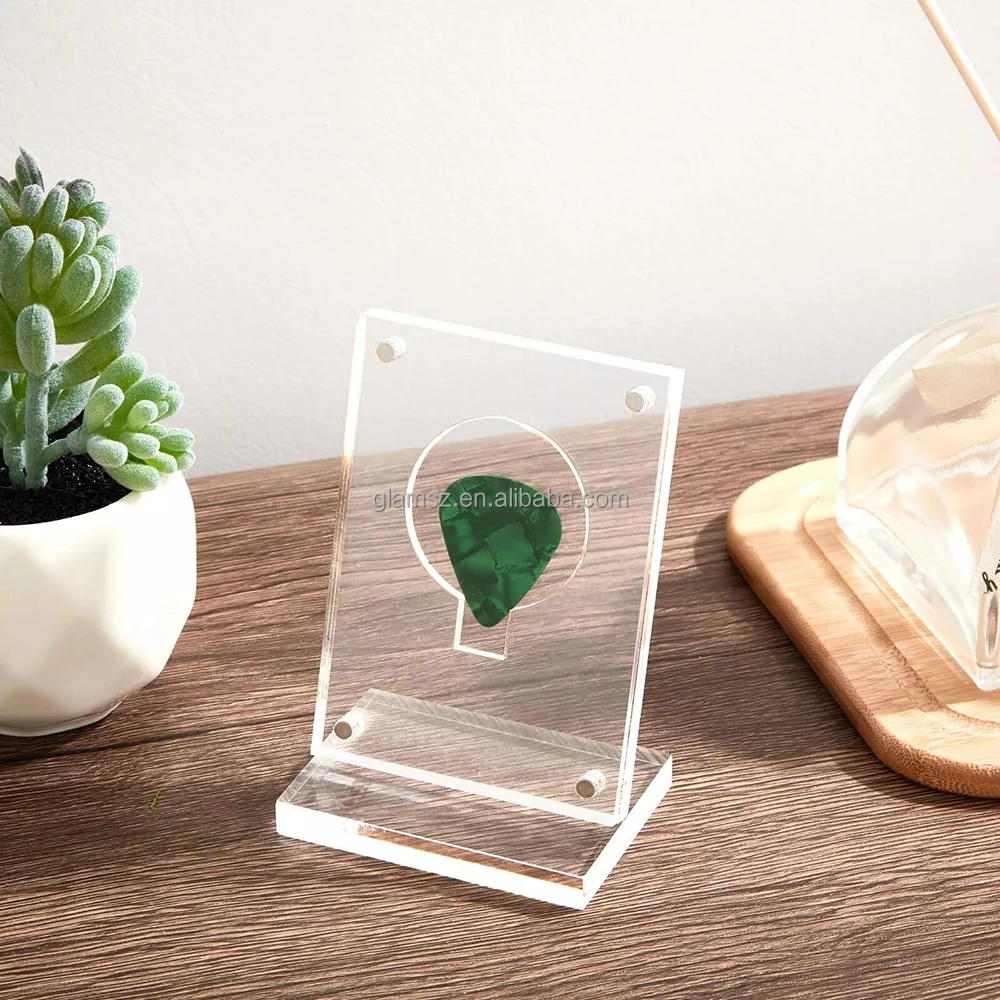 Transparent Display Case Collection Military Coin UV Protection Guitar Pick Stand Holder Clear Acrylic Box