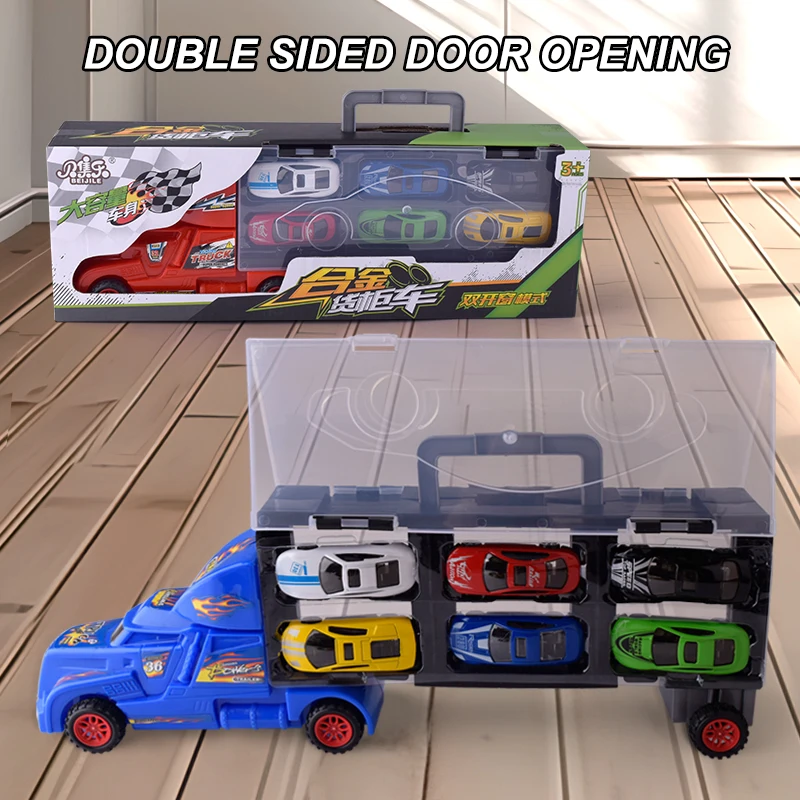 Diy Model Alloy Trailer Racing Car Diecast Storage Container Cars Vehicle Metal Truck Toys