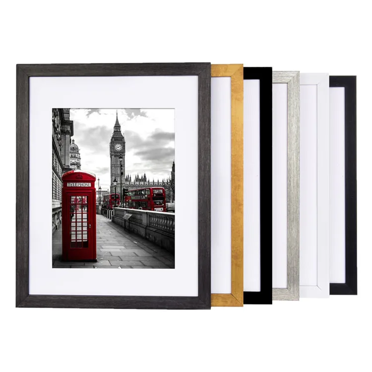 Золотая массивная деревянная фоторамка A1 A2 A3 A4 x 6 5x7 8x10 11x14 дюймов с ковриком настраиваемый размер для рамки плаката