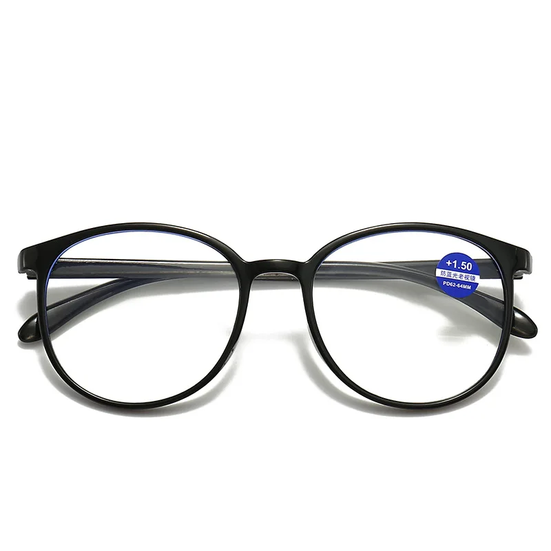 2023 New Round Frame Presbyopia Antifatigue Anti Blue Light Reading Glasses for Men and Women