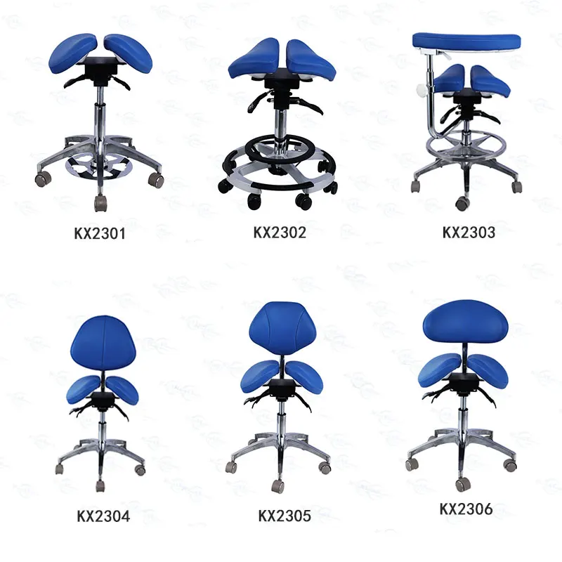 KX2324 Ergonomic Swivel Office Chair Doctor Chair Nurse Stool with Backrest Hospital Assistant Chair with Backrest