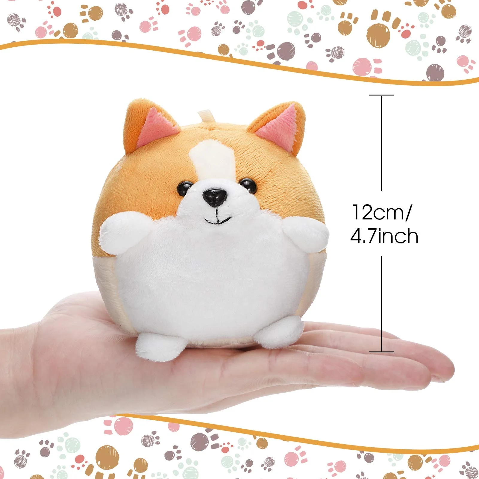 3 Colors Party Favors Small stuffed cute corgi custom animal keychain