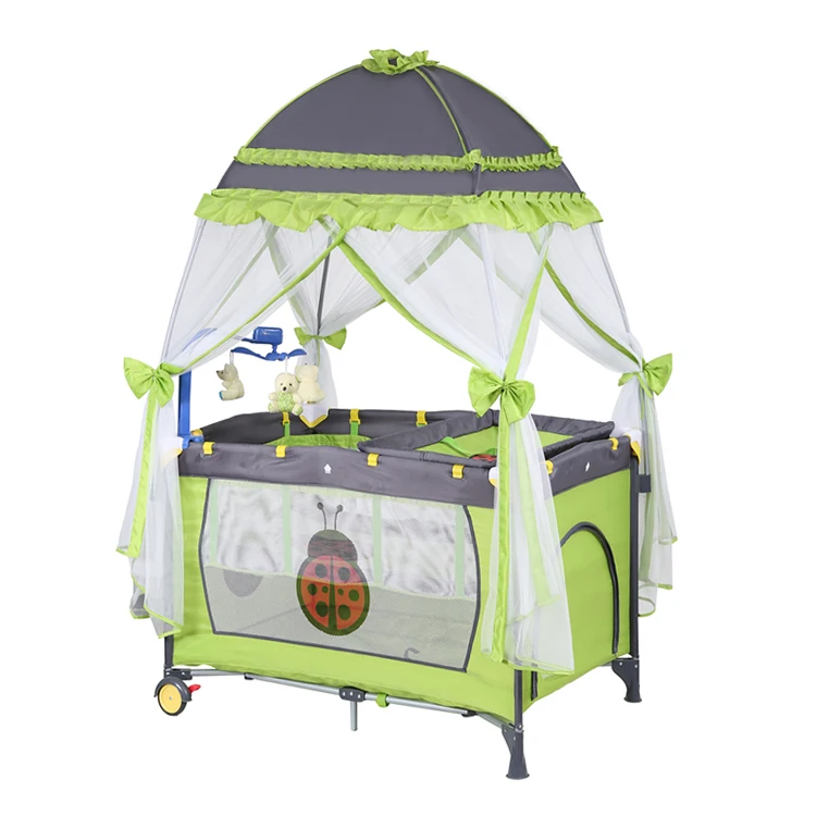 Wholesale Products Toddler Folding Cot Camas Para Ninas Crib Bed Baby Girl Portable Folding Baby Bed With Net Mosquito