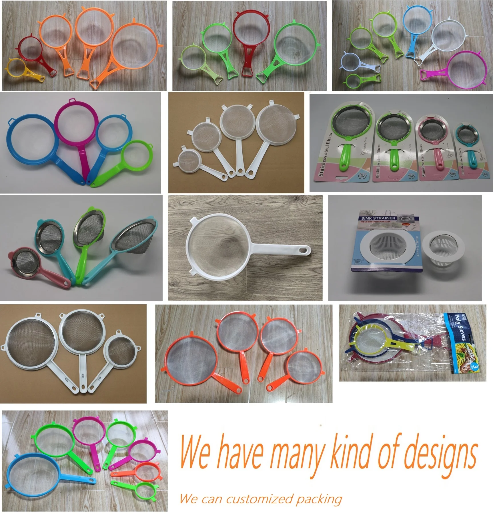 Stainless Steel Sieve Mesh Strainer Stainless Steel Sieves With Plastic Handle