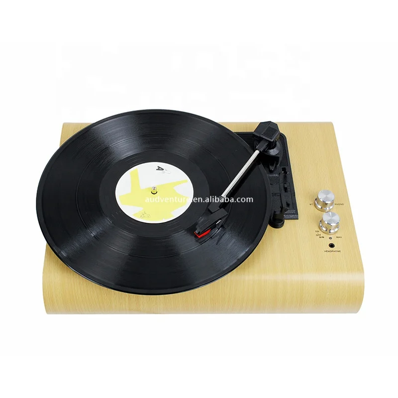 Best price stereo turntable phonograph vinyl record player with RCA output Wooden gramophone home audio
