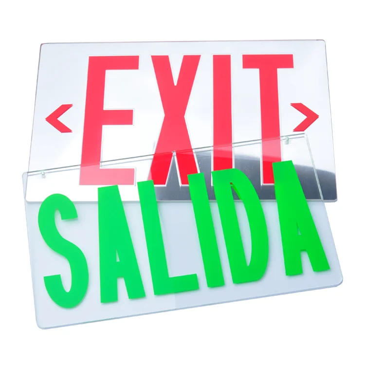 Single and Double Face Red Green Acrylic Exit Sign BOARD SALIDA parts for Mirrored  LED exit sign & emergency light