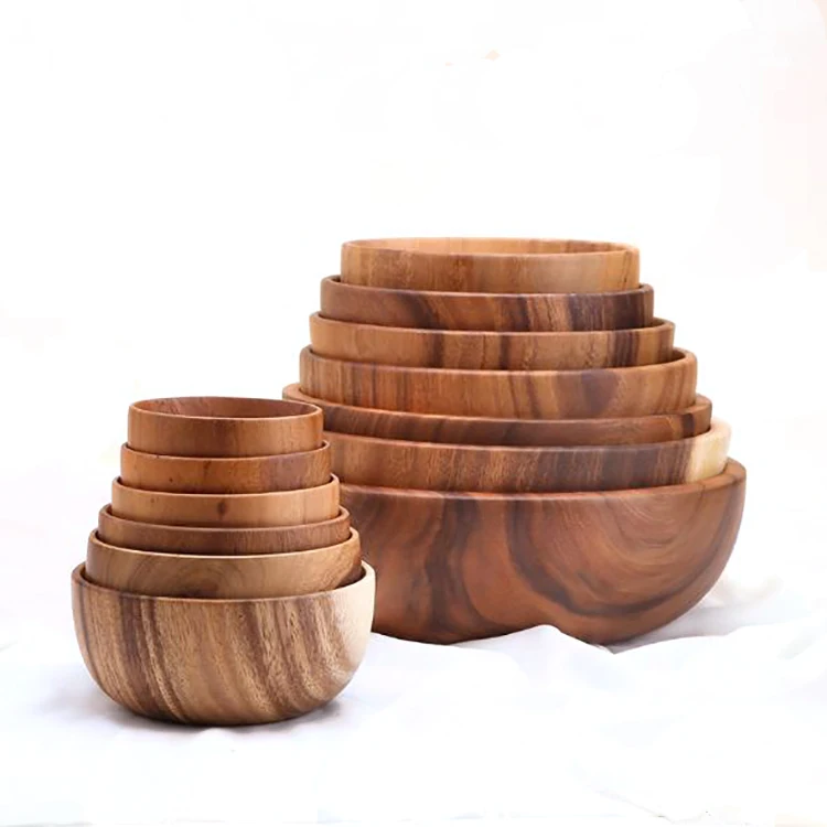 Uptodate Buy Kitchen Wooden Salad Bowl Coconut Style Bowl With Spoon