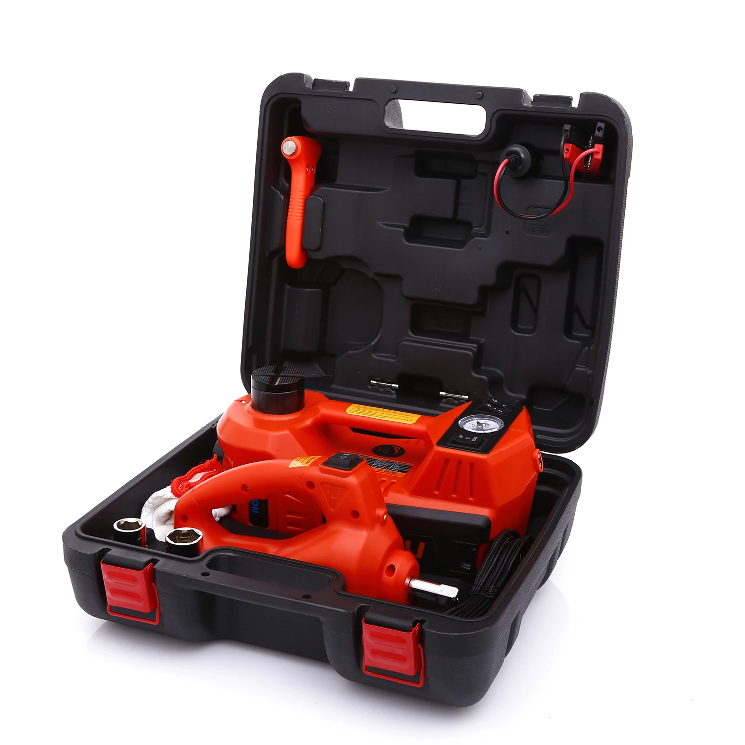 High Quality 3in1 CE ISO DC12V 5T Durable Electric Hydraulic Car Jack with LED Light and Impact Wrench for Quick Replace Tire