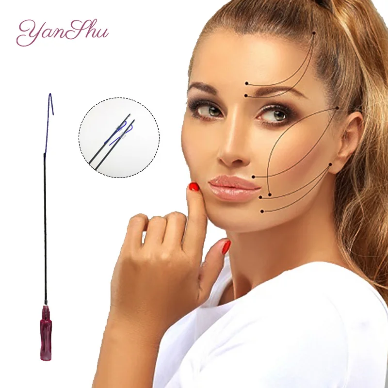 factory direct sale Support for custom pdo thread with needle V-line for face lift the temple Cog 5-119G*90mm