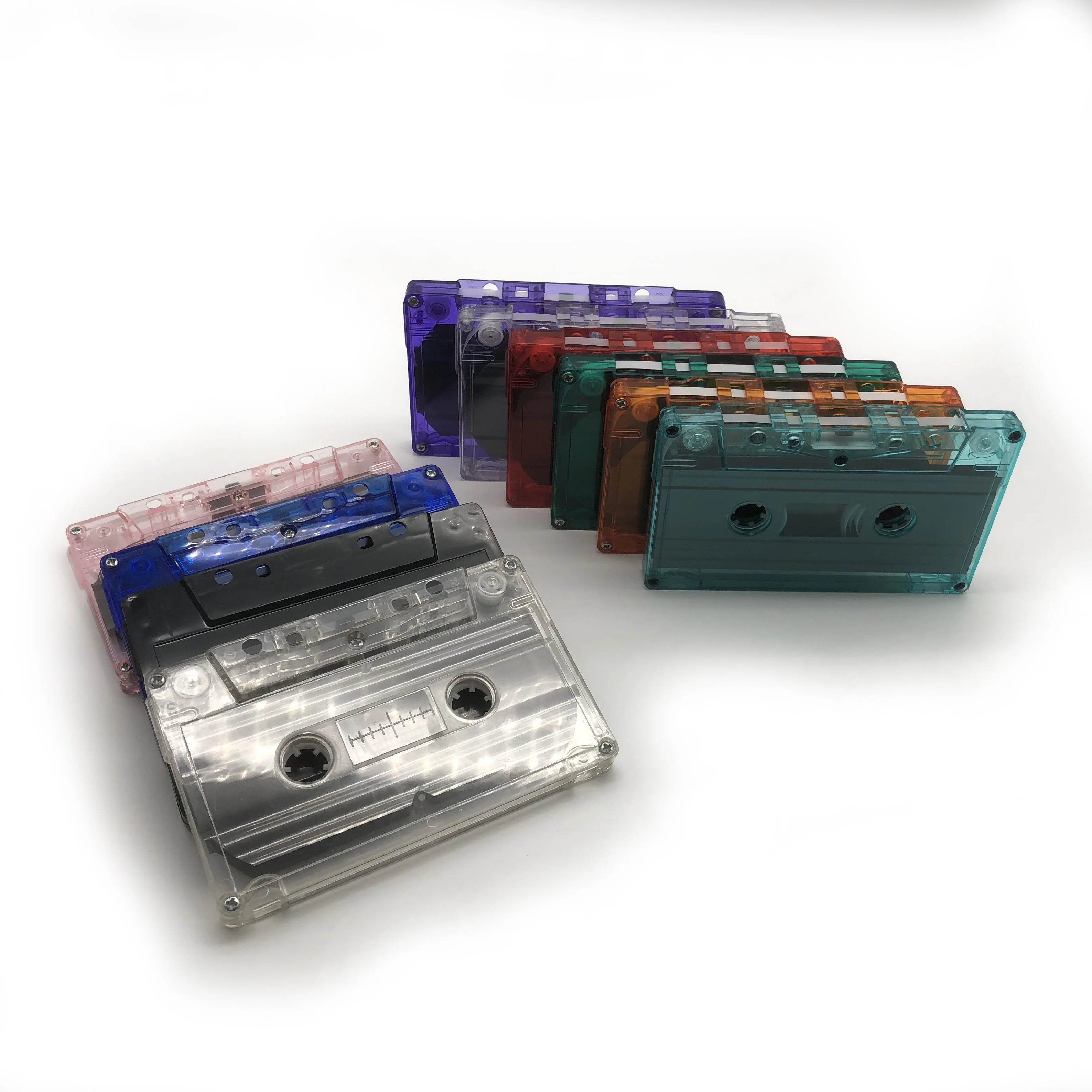 OEM wholesale custom manufacturing colored blank transparent case Cassette Tape