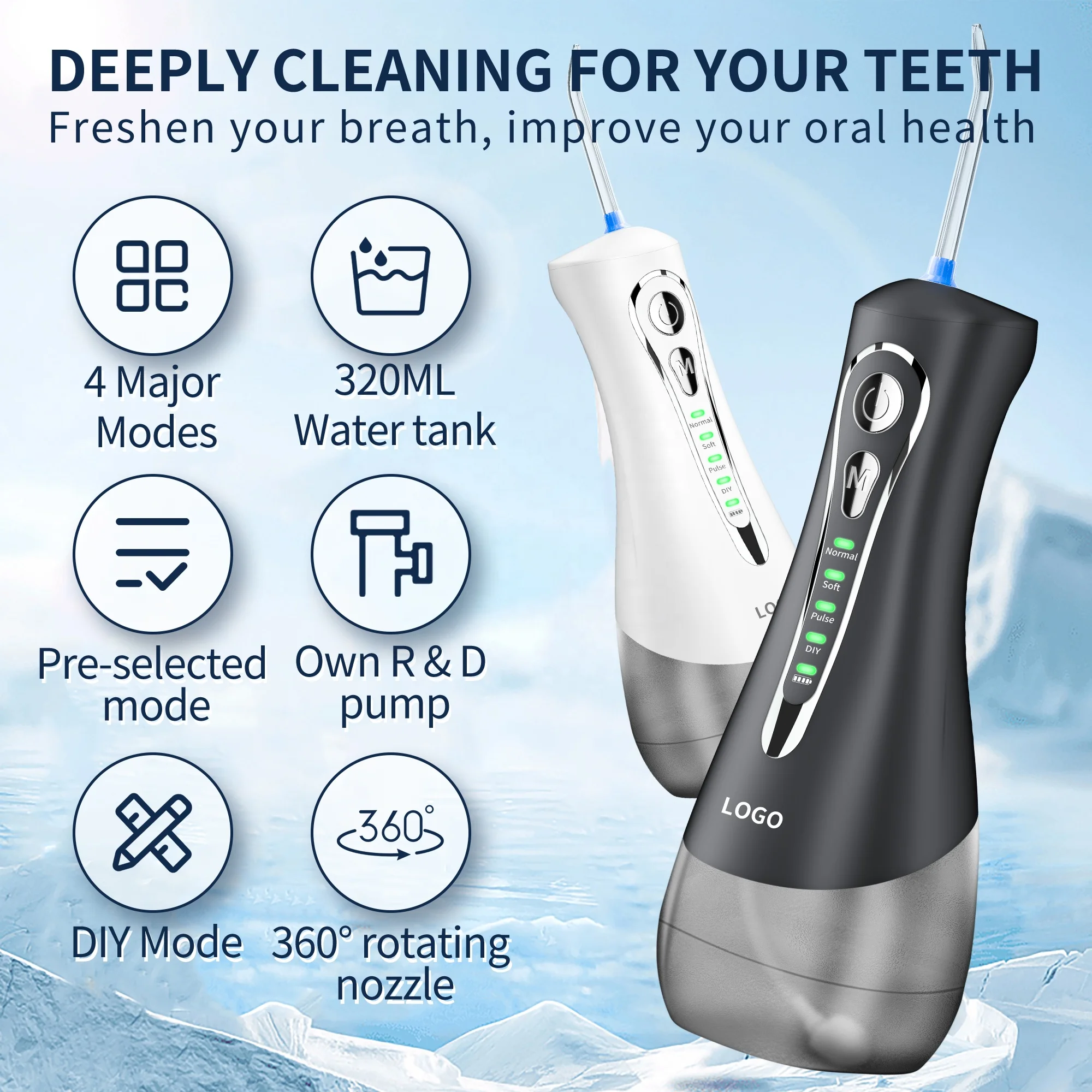 New arrival Oral Irrigator Portable Teeth Cleaning Cordless Irrigation Care Electric Tank Pick Water Dental Flossers