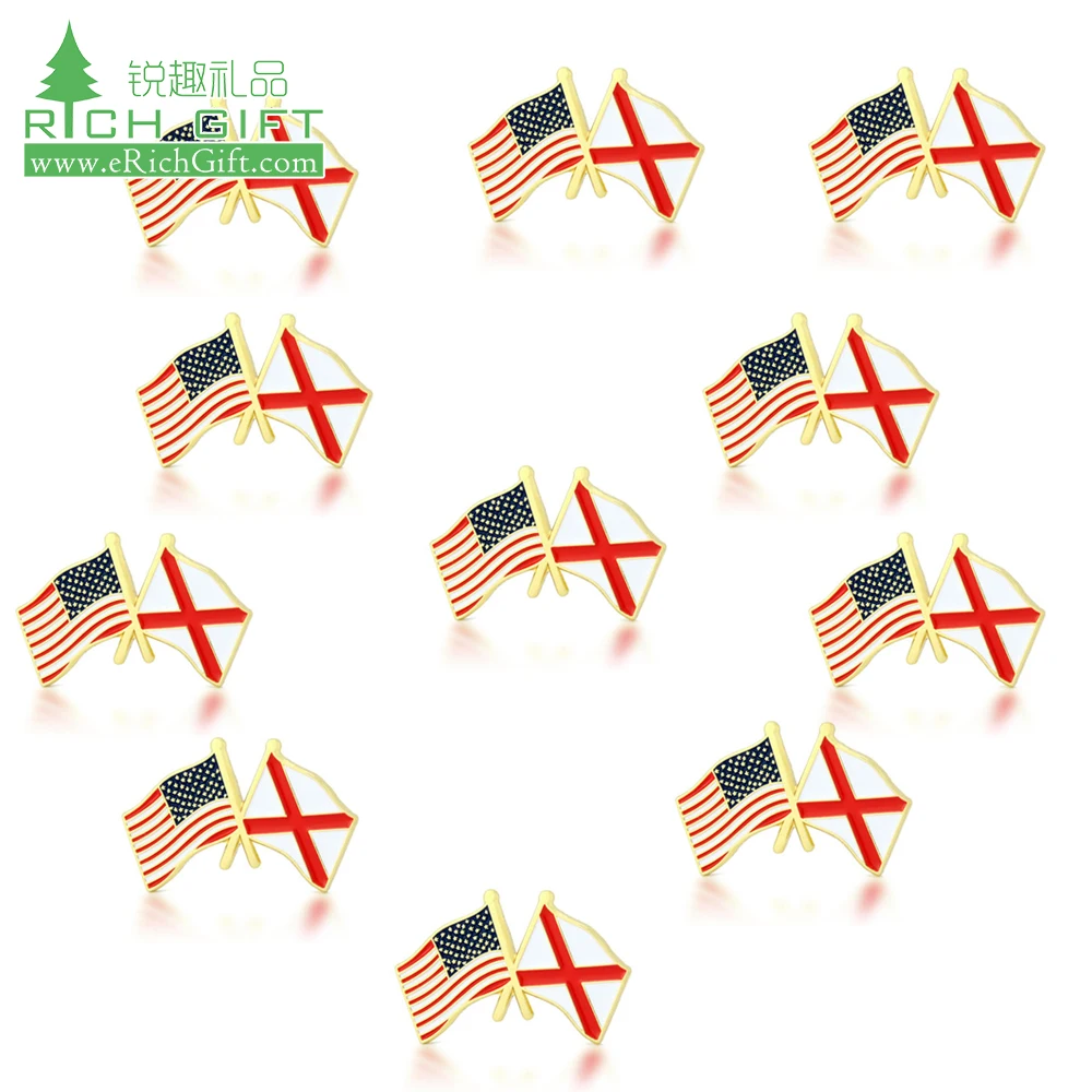 High quality custom usa country logo flag pin badges small metal epoxy soft enamel custom american flag lapel pin for clothes