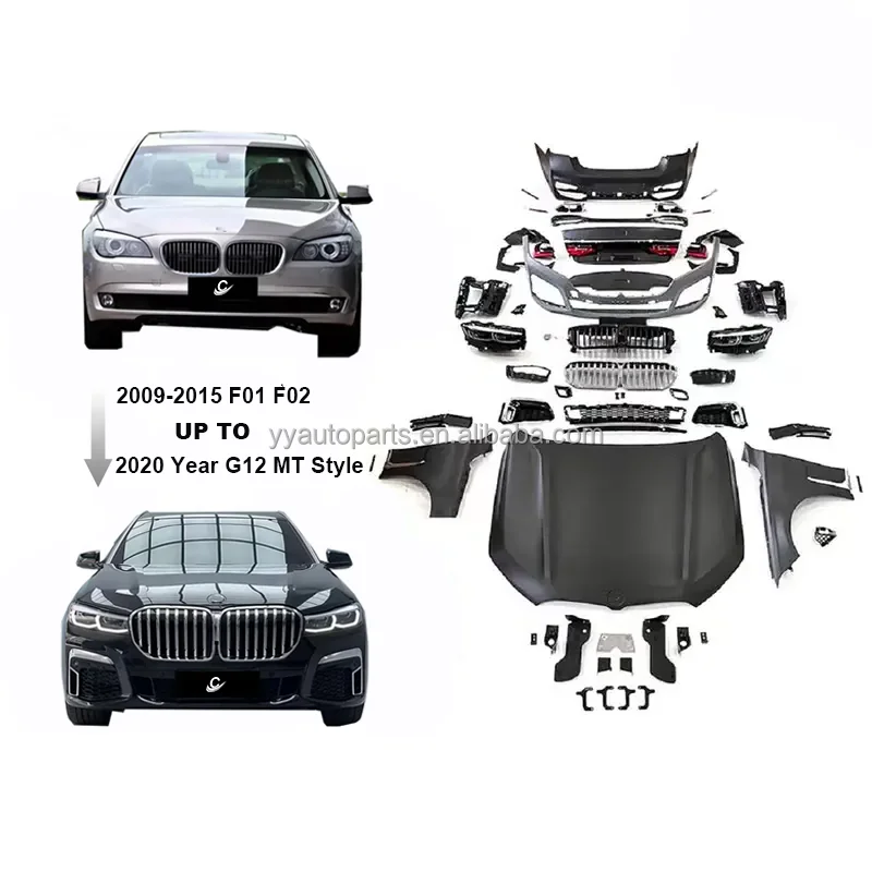 Bodykit For BMW 7 Series 730li 740li Auto Body Systems F01 F02 2009-2015 Old to New 2020 G12 MT Style Body Kits Car Bumpers