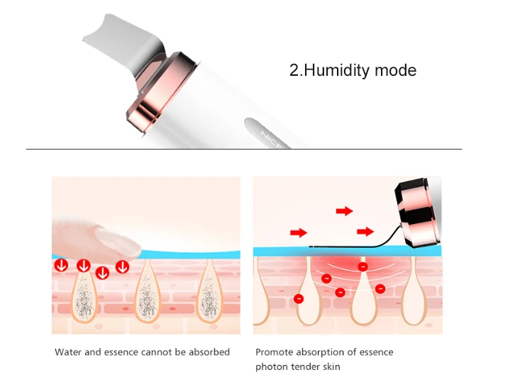 Multi-functional Skin Scrubber Red/Blue Light Therapy, Galvanic Ion, Micro-current Face Lift Pore Extractor